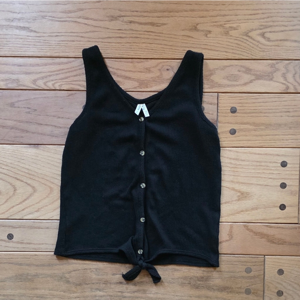 Mudd Black Button Down Tank Top NWOT
